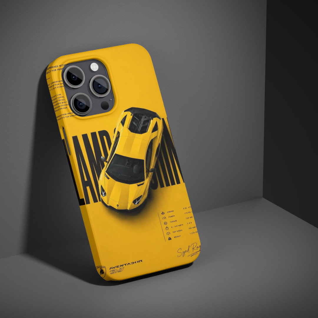 Yellow Supercar Speed Aesthetic Phone Case